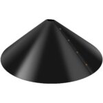 Black cone squirrel baffle pole mount kit on white background