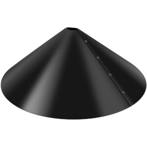 Black cone squirrel baffle pole mount kit on white background